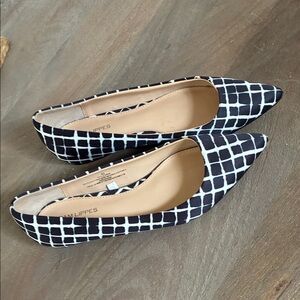 Adam Lippes Black and White Checkered Flats 9 1/2